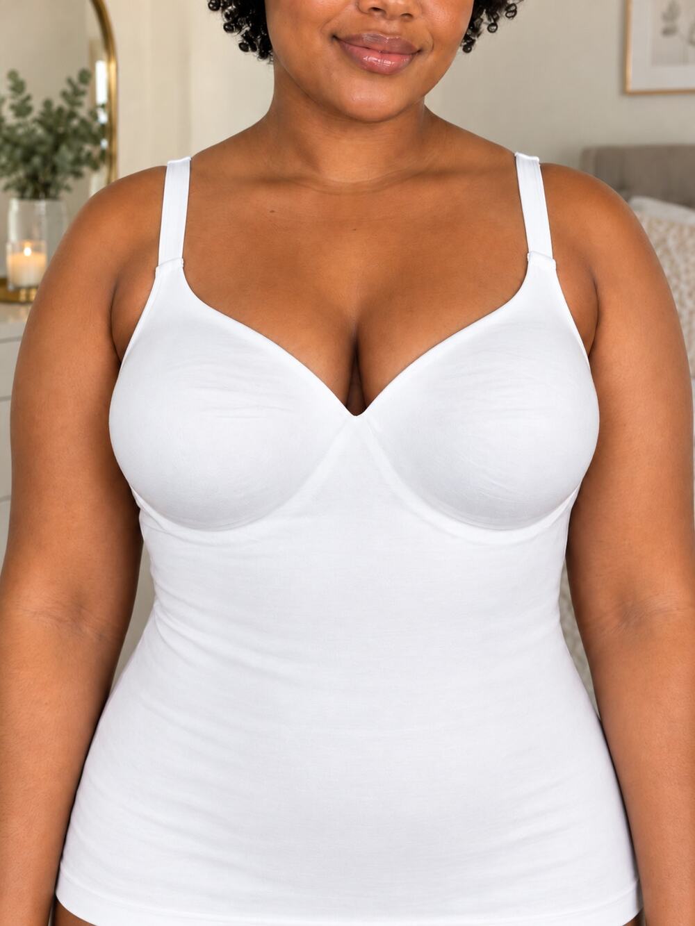 Shapermint Essentials Sweetheart Built-In Bra Shaper Cami in white, size 2XL NWT